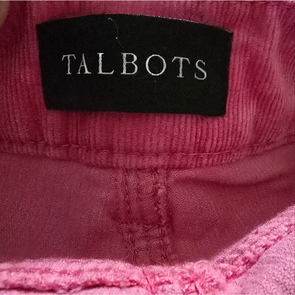 TALBOTS Raspberry Pink Straight-Leg Corduroy Stretch Pants Size 10 P Petite - Picture 8 of 9